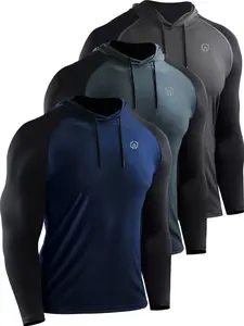 NELEUS Men's Running Shirt Long Sleeve Workout Shirts with Hoods Athletic Hoodies Athletic Sports Clothing
