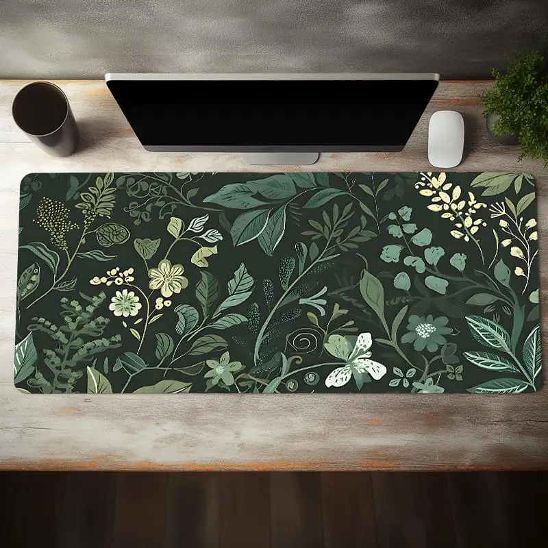 Creative Plant Pattern Extended Mouse Pad, 1 Count Large Gaming Mouse Pad, Non-slip Personalized Mouse Pad For Home Office Desk
