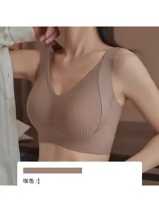 Women's Full Coverage Wireless Bra for Large Busts Full Cup Tummy Control Lift and Shape Minimizer Plus Size Underwire Free