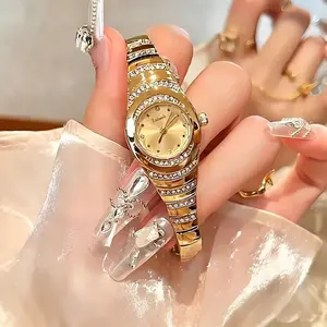 Luxurious Diamond Gold Watch  Women’s Watch Elegant, Fashionable Bracelet Style, Waterproof, Adjustable Strap — Top Choice for Gifting