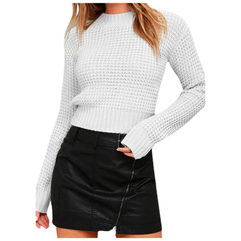 Knitted White Sweater Light Top deals 2024 knitwear fall sweater long sleeve Womenswear Outfit