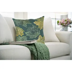 Lush Decor VISIONS IV Indoor/Outdoor Handmade Pillow - Transitional Botanical Nature Colorful  (Leaf Toss)