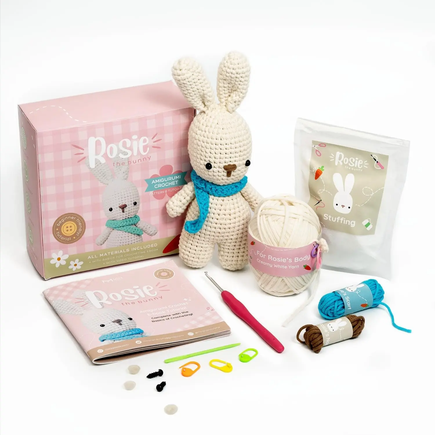 Complete Crochet Kit for Beginners - Knit Loom,  Boho Rabbit Design,  Crochet Kit for Beginners, Step-by-Step Video Tutorial -  Beginner Crochet Kit for Adults