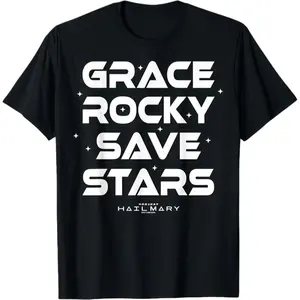 Oversized Project Hail Mary Grace Rocky Save Stars Poster Graphic T-Shirt Streetwear Holiday Wear y2k cotton fashion Streetwear Lover Gift Top Trending