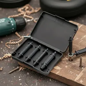 Broken Bolt Extractor Kit 4/5PCS, High-Speed Steel Drill Bits Nitrided, Professional Screw Removal Tool Set for Metal, Stripped Thread Repair Solution, Home Mechanic Repair Essential, Durable & Efficient.