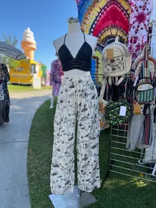 Cotton mushrooms cargo pant, unisex pant, patch cotton harem pant, hippie pant