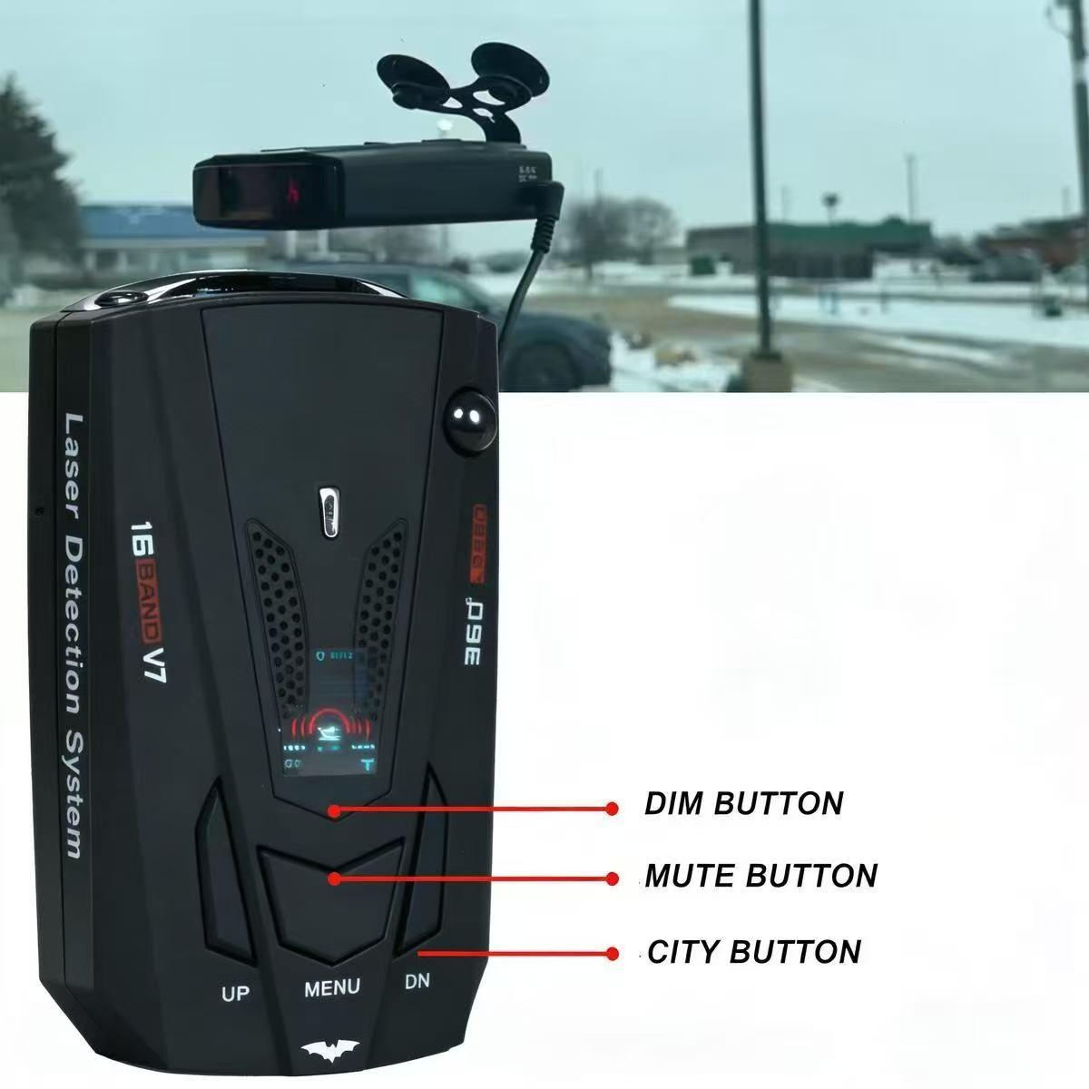360° Detection V7 Radar Detector - Compact Car Speed Monitor for ...