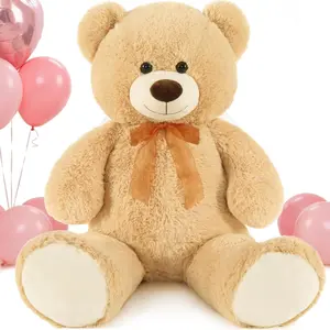 MorisMos Giant Teddy Bear Stuffed Animal 3ft,36'' Big Bear for Kid,Large Stuffed Bear for Baby Shower, Teddy Bear for Girlfriend Boyfriend Wife Mom Fiancée Valentine's Birthday, Tan