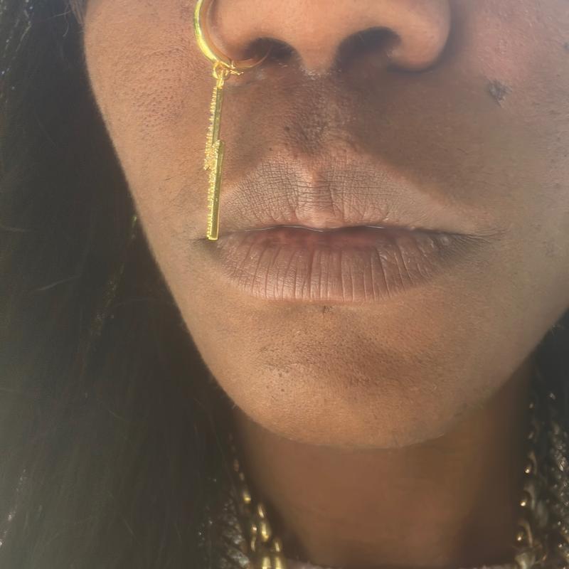 Lightning Bolt Nose Art Piercing Jewelry with Bold Statement