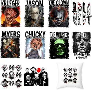 Halloween DTF Transfers Ready to Press Iron on Transfers-10 Sheets Iron on  for T-Shirts Clothing  Movie Characters Heat Transfer Iron on Stickers for Canvas Bag Design