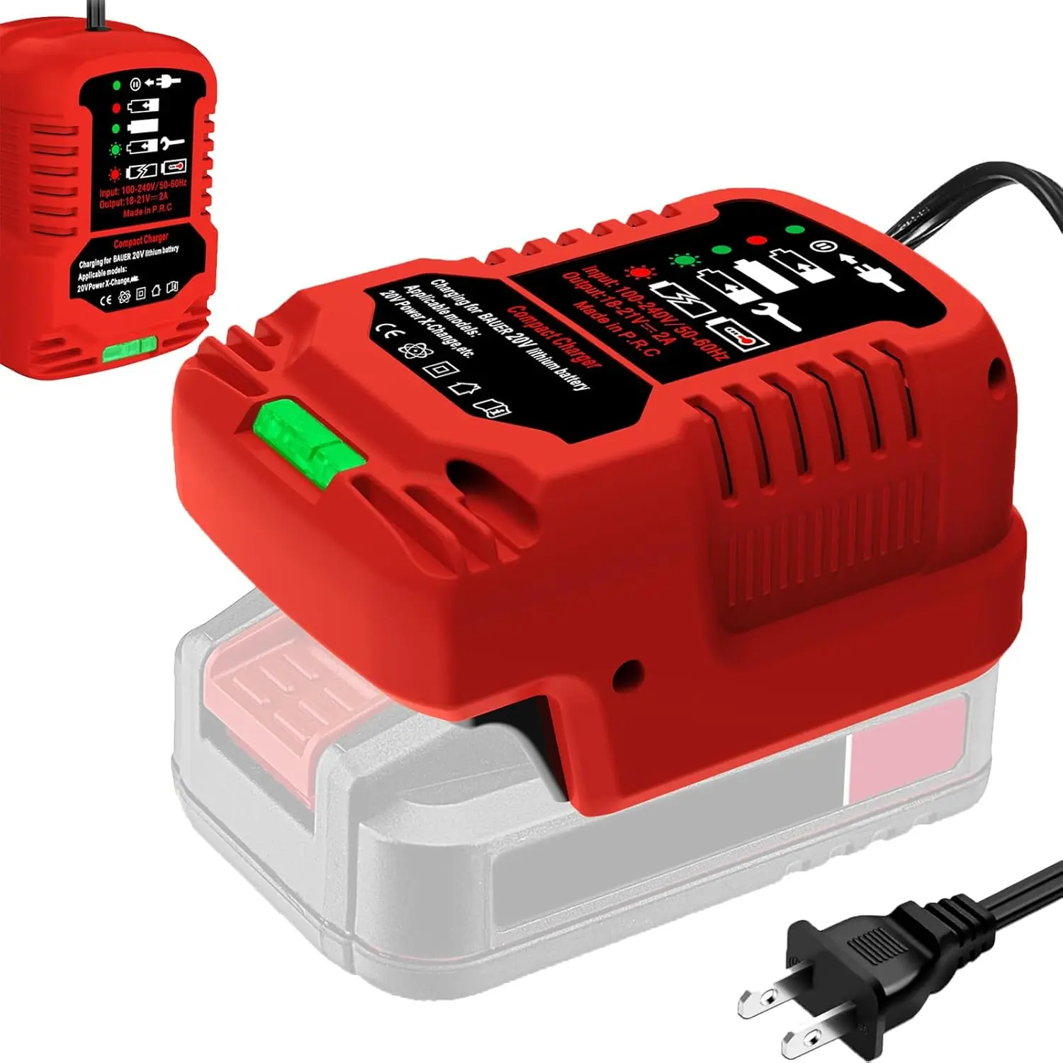 Fast Charger Replacement for Bauer 20 Volt Max  Charger Compatible with Bauer 20 Volt Max 1702C-B Series Power Tools