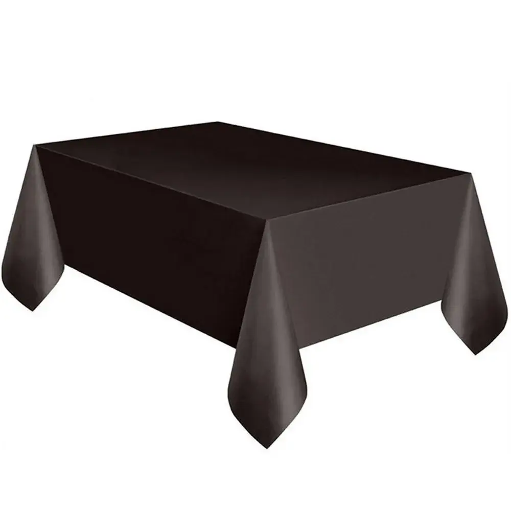 Large Plastic Rectangle Table Cover Cloth Wipe Clean Party Red White Black Tablecloth Covers for Birthday Wedding Christmas NONE