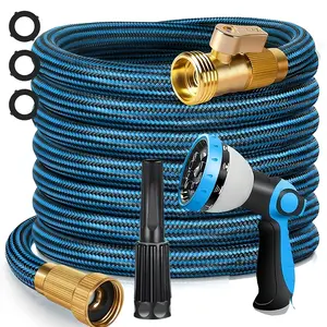 【SUMNEWSHOP】Available in 15ft/25ft/50ft/75ft/100ft Lengths, This Non-expandable Garden Hose Features 3/4-inch Solid Brass Connectors and a Leak-proof Design, Suitable for Car Washing, Garden Watering, Forestry and Horticulture, and Lawn Maintenance.
