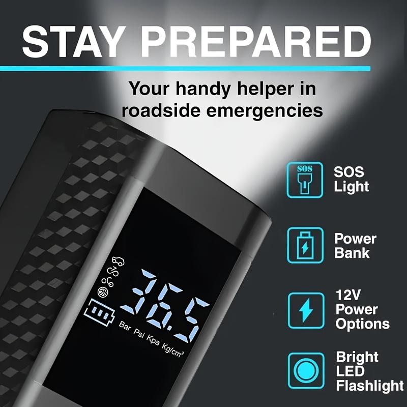 150PSI Portable Air Pump - Equipped with Digital Pressure Gauge, LED Light, USB Charging and Rechargeable Lithium Battery, Wireless Design, Suitable for Cars, Bicycles, and Balls, Air Compressor, Portable Tire Inflator, Automotive Tire Inflator