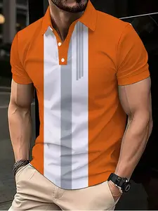 Ethnic geometric totem  vintage, Casual and individual men's short-sleeved Polo Golf Shirt, Collared Polo Shirt