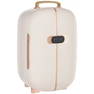 Portable Skincare Fridge with LED Display – 12L Mini Fridge for Beauty, Makeup & Cosmetics. 3 Modes, Semiconductor Technology (Ultra-Quiet), Carry Handle. For Bedroom, Home Office, Vanity or Desktop. White