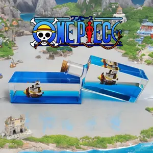 One Piece Thousand Sunny Bottle Going Merry Ship in a Bottle Open Sea Anime Pirate Desk Decorations Fidget Toy One Piece Cool Personalized Gift Piece