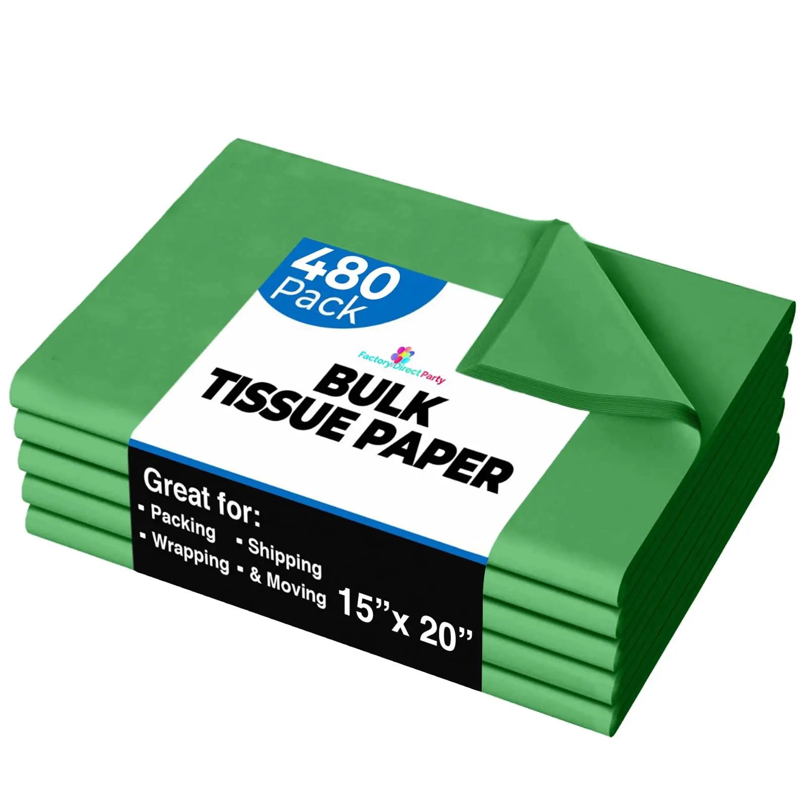 Emerald Green Tissue Paper 15 in. x 20 in. | 480 Sheets