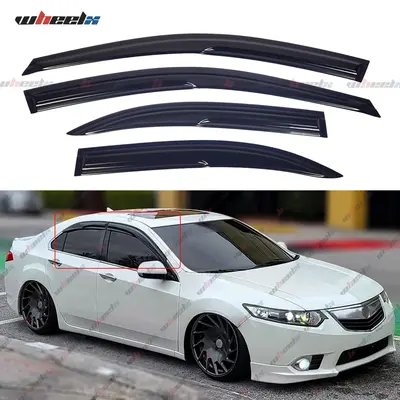 Tema4x4 Tape-On Window Visors – For Acura RL 1996-2004, Black Gloss, 4pc