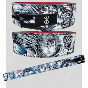 Dark Anime Warrior Gym Belt Black Swordsman Style Power Lever Belt Aesthetic Weightlifting Belt High-Quality Anime Design for Genre Enthusiasts