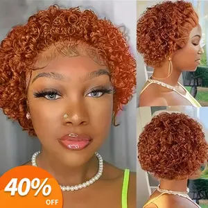 ROYAL IMPRESSION Hair 13x1 Short Curly Wigs Pixie Cut Lace Front Wig Brazilian Virgin Remy Lace Front Wigs Natural Color No Tangle Smooth Ends Easy To Care Last Longer
