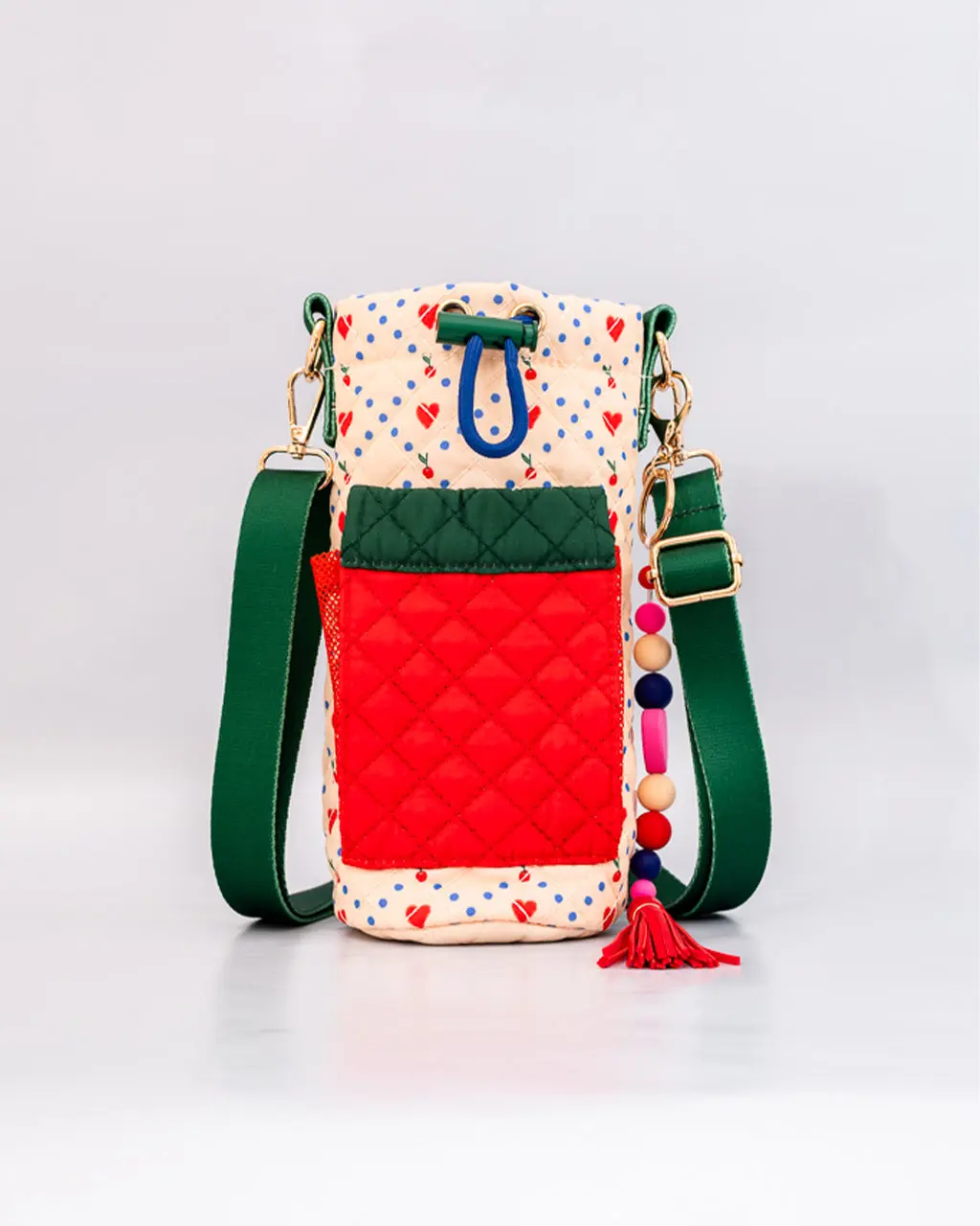 Water Bottle Sling - Cherry Hearts
