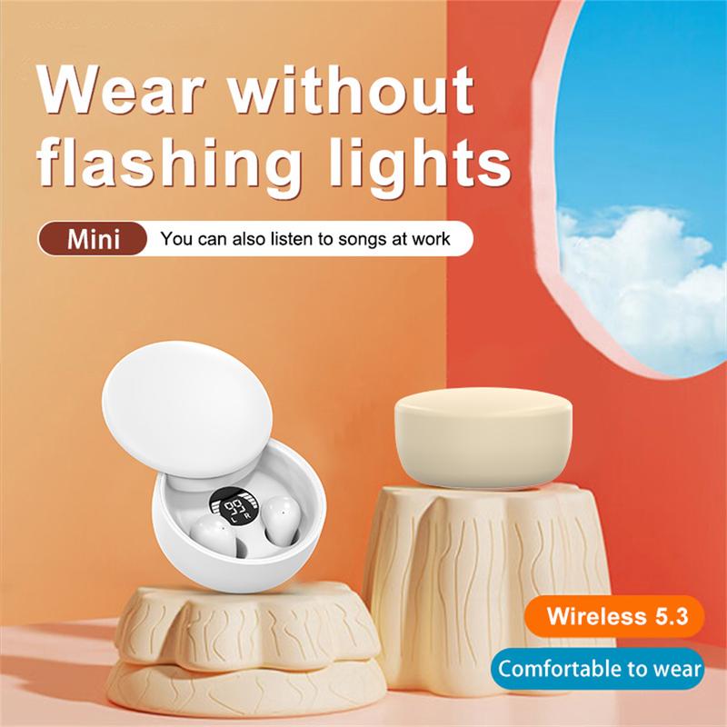 Sleep earbuds for insomniacs, small and discreet sleep headphones, suitable for those with small ear canals, features noise cancellation for calls, ideal for listening to music and playing games, compatible with iOS and Android systems.