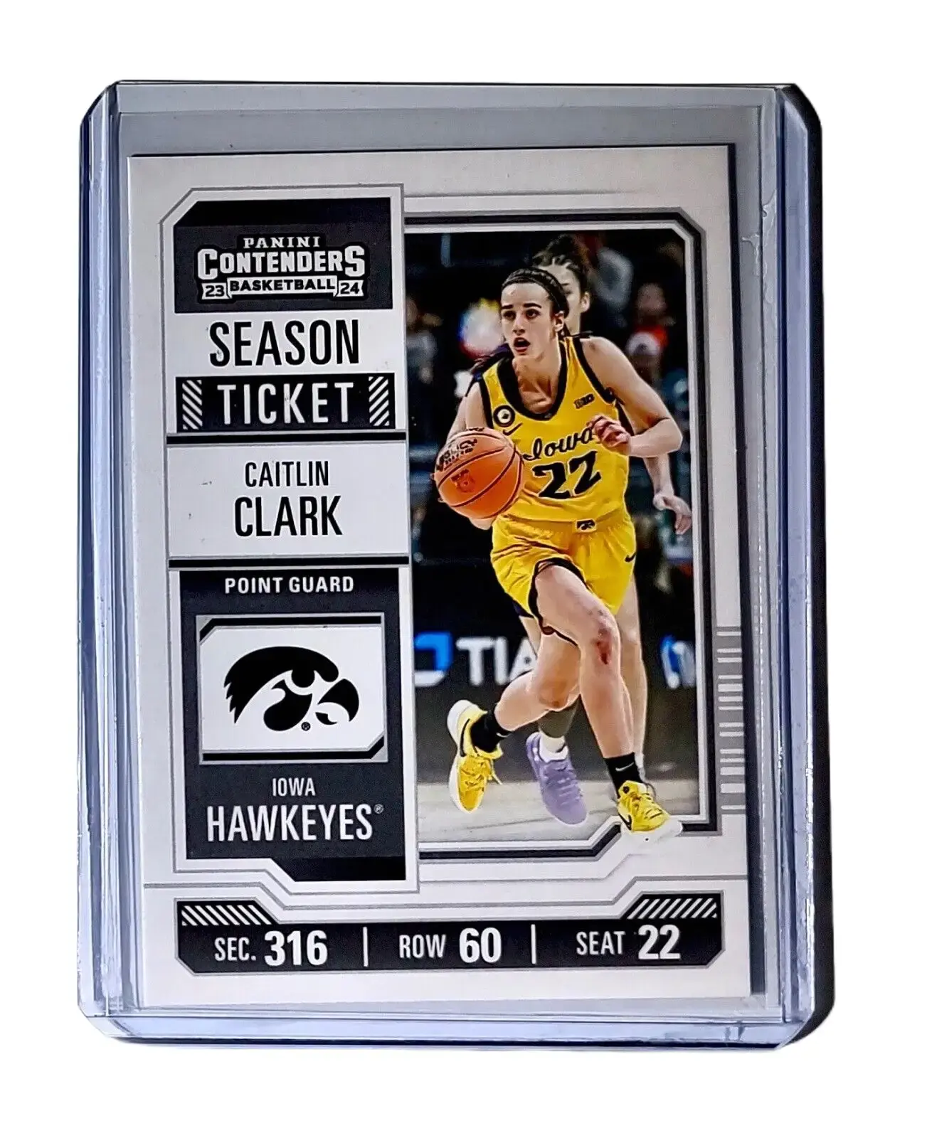 2023-24 Caitlin Clark Panini Contenders #CC2 Season Ticket Card Iowa Hawkeyes