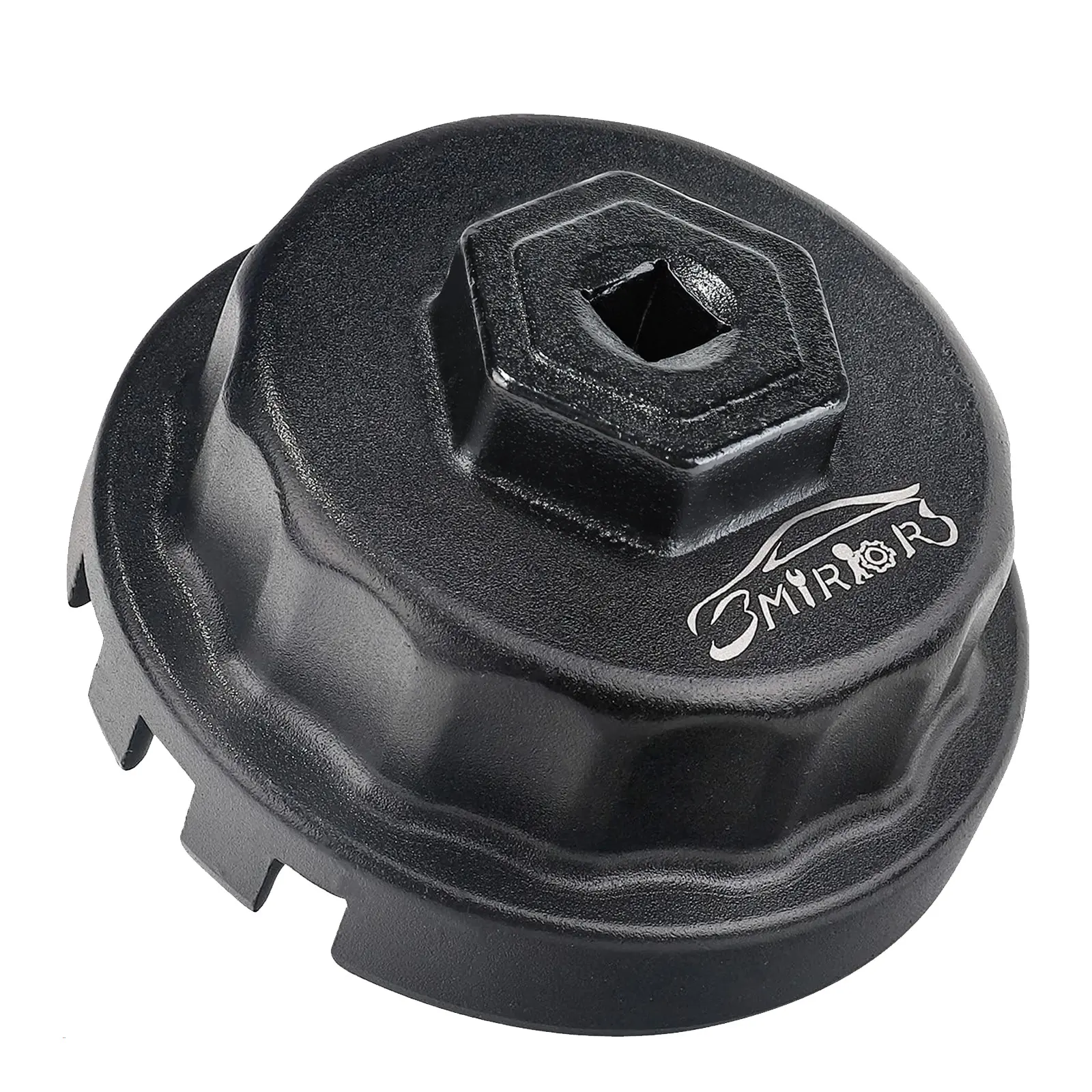 3mirrors Oil Filter Wrench Removal Tool, Automotive Maintenance & Car Repair Tools, 64 mm Inner Diameter, Special Teeth Grips, 4 Bottom Edge Slots, Compatible with Toyota Lexus Scion RAV4 Camry Tundra Highlander Sienna Prius 2.5-5.7L Engines, Automotive M