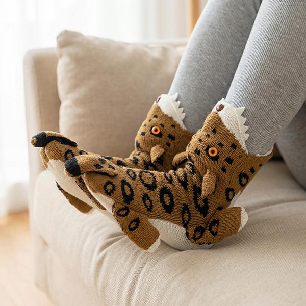 BOFFWAM Animal Knit Socks, Cute Plush Fuzzy Socks for Women Men, Novelty Animal Paw Socks, Soft Warm Cozy Slipper Socks, Cute Cartoon Socks, Funny Socks Gift for Teens Adults, Home Lounge Sleeping Socks, Kawaii Animal Socks