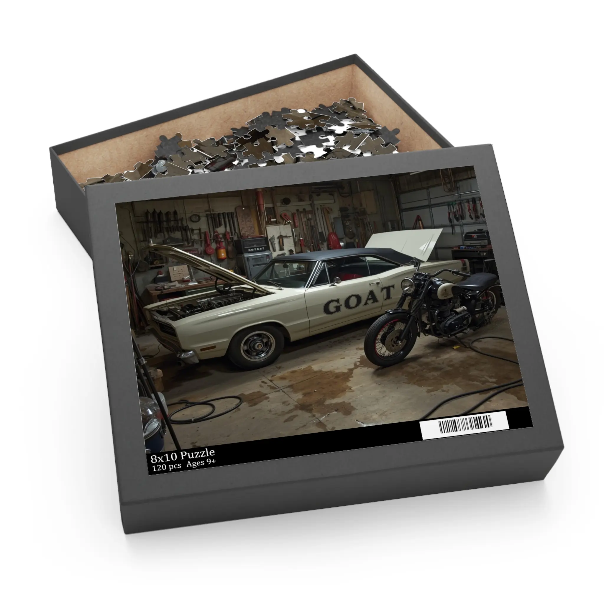 Vintage GOAT Muscle Car Puzzle | Classic Car Garage Scene Puzzle