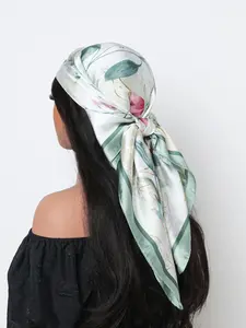 Floral Print Square Scarf, Fashionable Breathable Multifunctional Hair Band for Women, Elegant Headscarf for Daily Wear, Fashion Hair Scarves