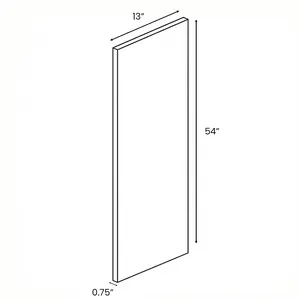 White Frozen Wood Textured - Finished End Panel - 54 Inch Height x 13 Inch Width x 0.75 Inch Depth - M04-WDD1354