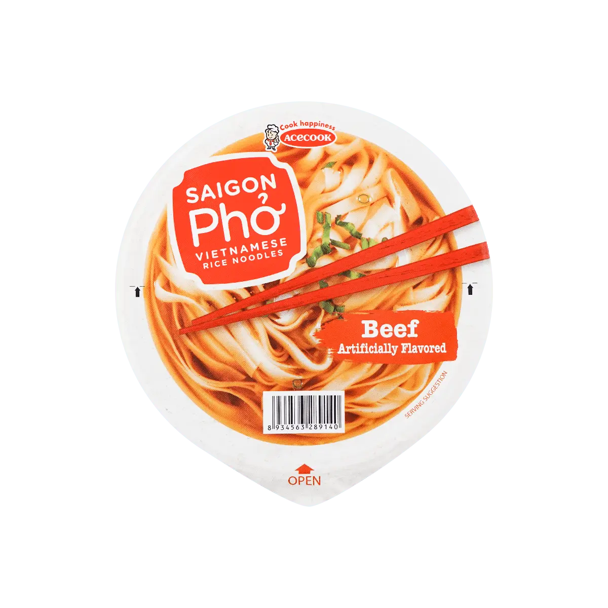 Acecook Vietnam Beef Flavor Instant Noodle Soup - 72g Pack | Authentic Vietnamese Pho Style Noodles