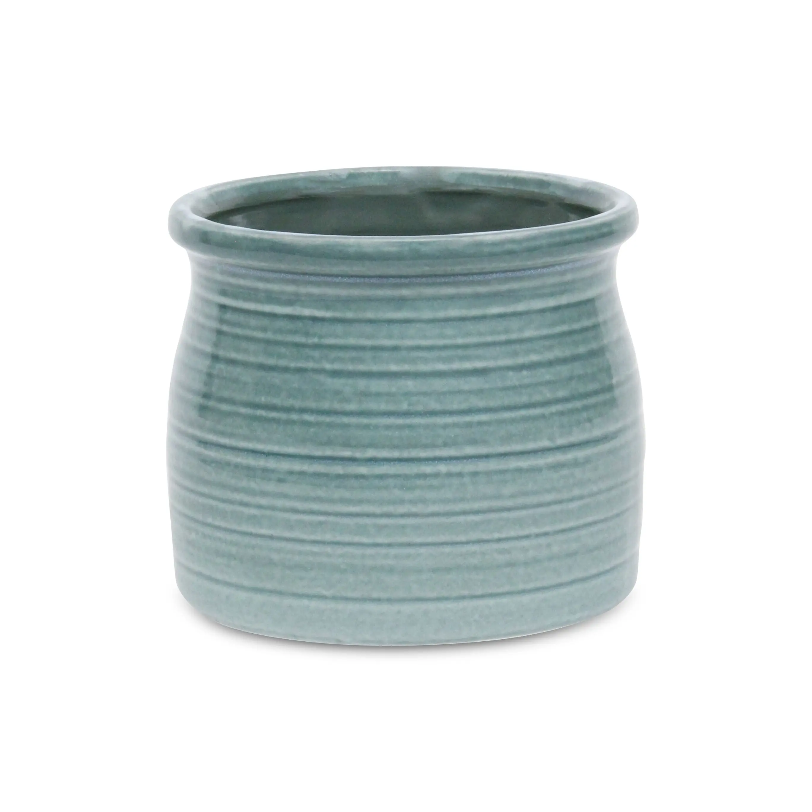 Cheungs 5662GRN Celadon Curved Ceramic Planter, Green