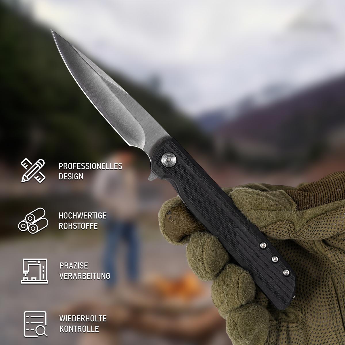 EDC G10 Handle Folding Pocket Knife,Lightweight Tactical Folding Utility Knife, Durable Everyday Carry Tool for Camping