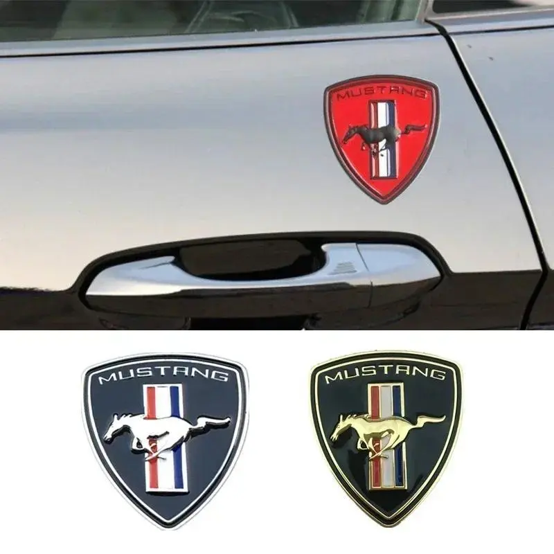 5.8X6.4CM Metal Car Body Side Sticker Decoration For Mustang GT350 GT500 Shelby Cobra Spoiler SVT Mondeo Auto Accessories