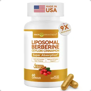 Liposomal Berberine with Ceylon Cinnamon 1200MG, INNER BRIGHTNESS High-Absorption Berberine Supplement, Natural Balance Support - Non-GMO, 60 Veg Capsules, Made in USA, 3rd-party Tested