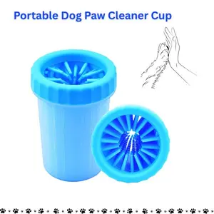 Portable Dog Paw Cleaner Cup – Fast Clean Pet Foot Washer for Medium Large Dogs & Cats, Compact Muddy Paw Cleaning Tool for Outdoor Travel (Blue)