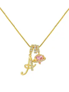 Women's Snake Chain Necklace with Az Letter Pendant, Adjustable Heart Zircon Pendant, Perfect for Parties and Back-To-School Season