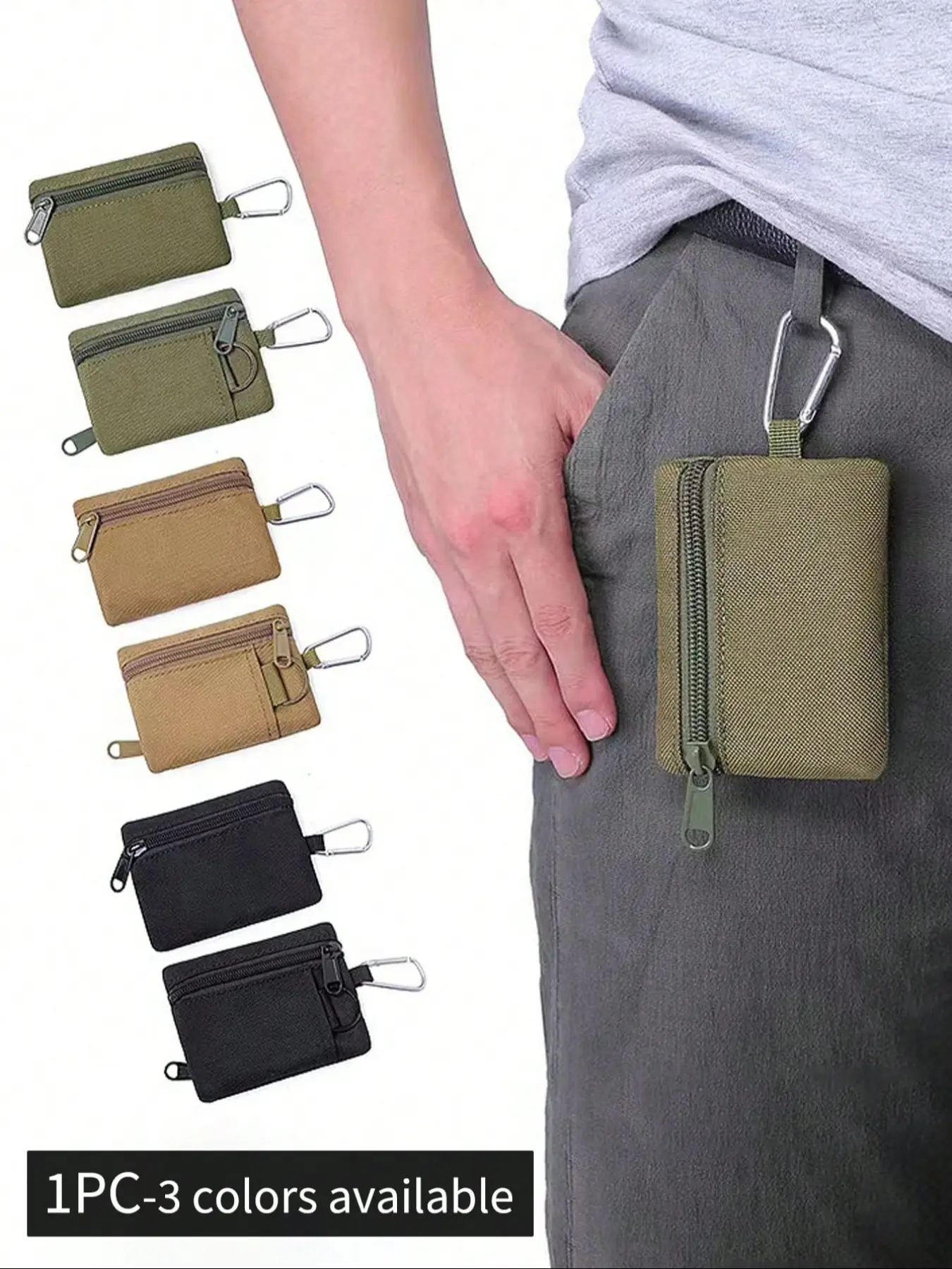 Minimalist Outdoor Camping Hiking Zero Wallet, Zipper Closure, Stores Keys Headphones Coins, Business Casual Use, Multi-Functional Mini Purse