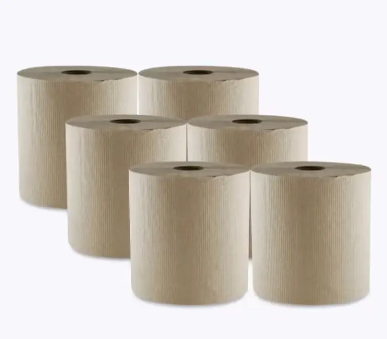 Disposable Kraft Cleaning Kitchen Rolls & Wipes, 1-Case of 6 1-Ply Rolls, Each 8" x 400 ft