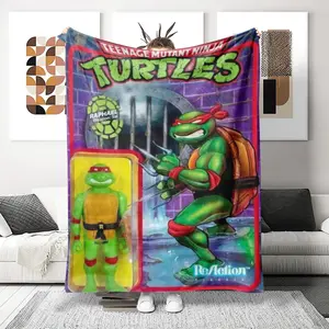 Ninja Turtle Retro Anime Blanket, Soft Flannel Throw for Home Decor, Perfect Gift for Christmas, Halloween, New Year, All Seasons Use