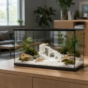 Vintage Stone Ruins Decorative Piece, 3D Printed Pla Material, Ideal for Reptile Tanks, Micro Landscape, Roman Ruins Replica