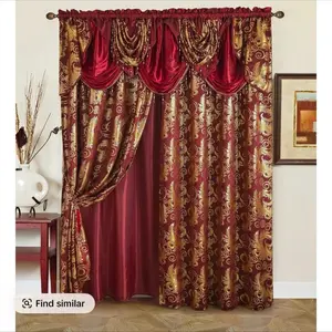 Jacquard window panel with attached valance 1panel per package