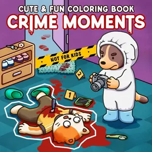 Crime Moments: Adult Coloring Book with Comfy and Creepy Crime Scenes of Animal Characters for Relaxation and Stress Relief Paperback – March 11, 2025
