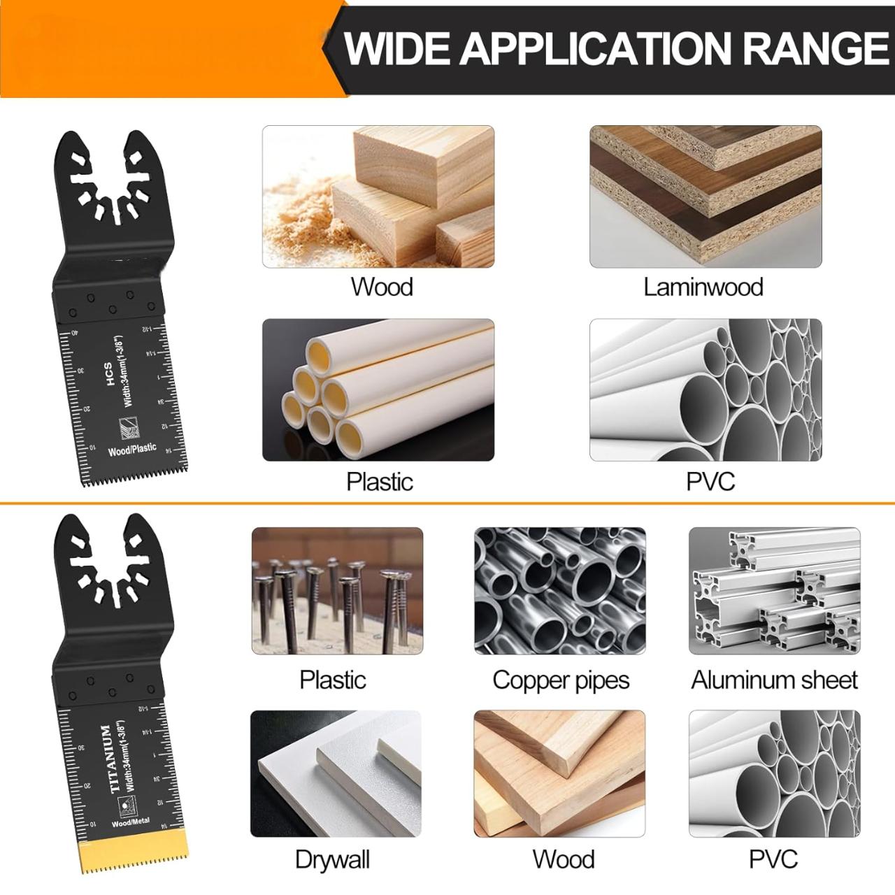 18 Pcs High Carbon Steel Universal Oscillating Saw Blades for Wood, Metal, Plastic & Nails Cutting - Fast Release High Carbon Steel Saw Blades Set 18 Pcs High Carbon Steel Universal Oscillating Saw Blades for Wood, Metal, Plastic & Nails Cutting - Fast Release High Carbon Steel Saw Blades Set