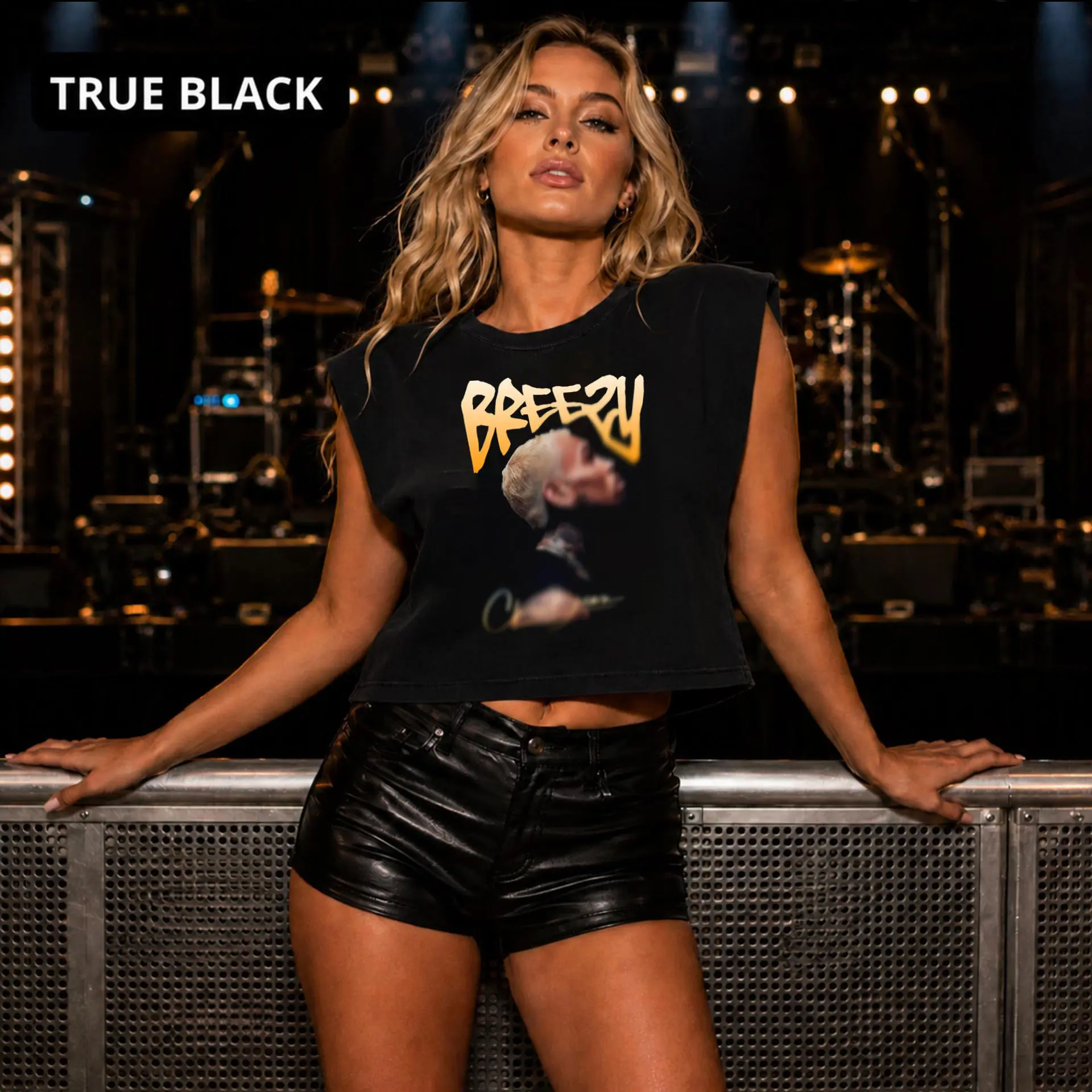 Middle Finger Breezy R&B Concert Vibe Woman Tank Top – Hip Hop Graphic Sleeveless Shirt, Urban Streetwear, Summer Festival Fan Outfit (CB Style / 2000s R&B)