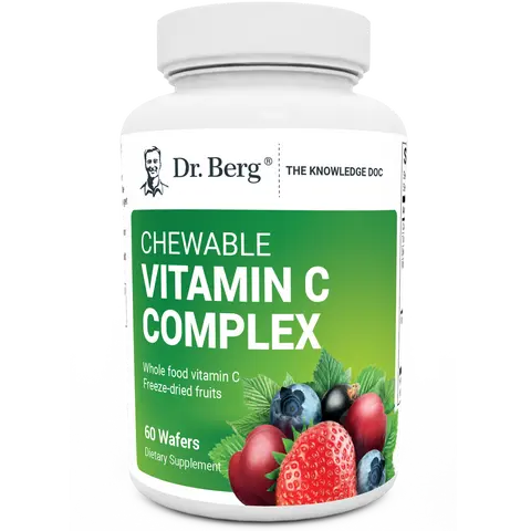 Chewable Vitamin C Complex made with Organic berries, Non-GMO - 60 Chewable Wafers Supplement Dietary Edible Healthcare Fitness