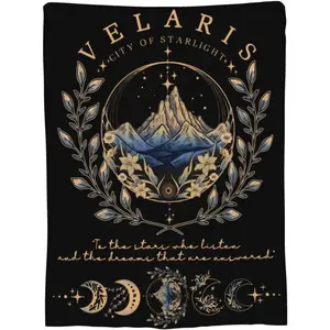 Acotar City of Starlight Velaris Blanket, Night Court Retro Throw, Novelty Bookish Graphic Air Conditioning Blanket